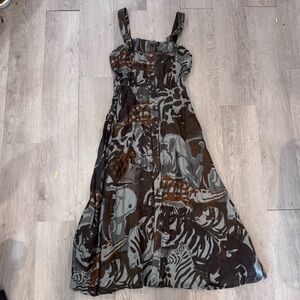 Rachel Comey Women's Palmira Linen Dark Gothic Floral Dress Size 2 Read Desc